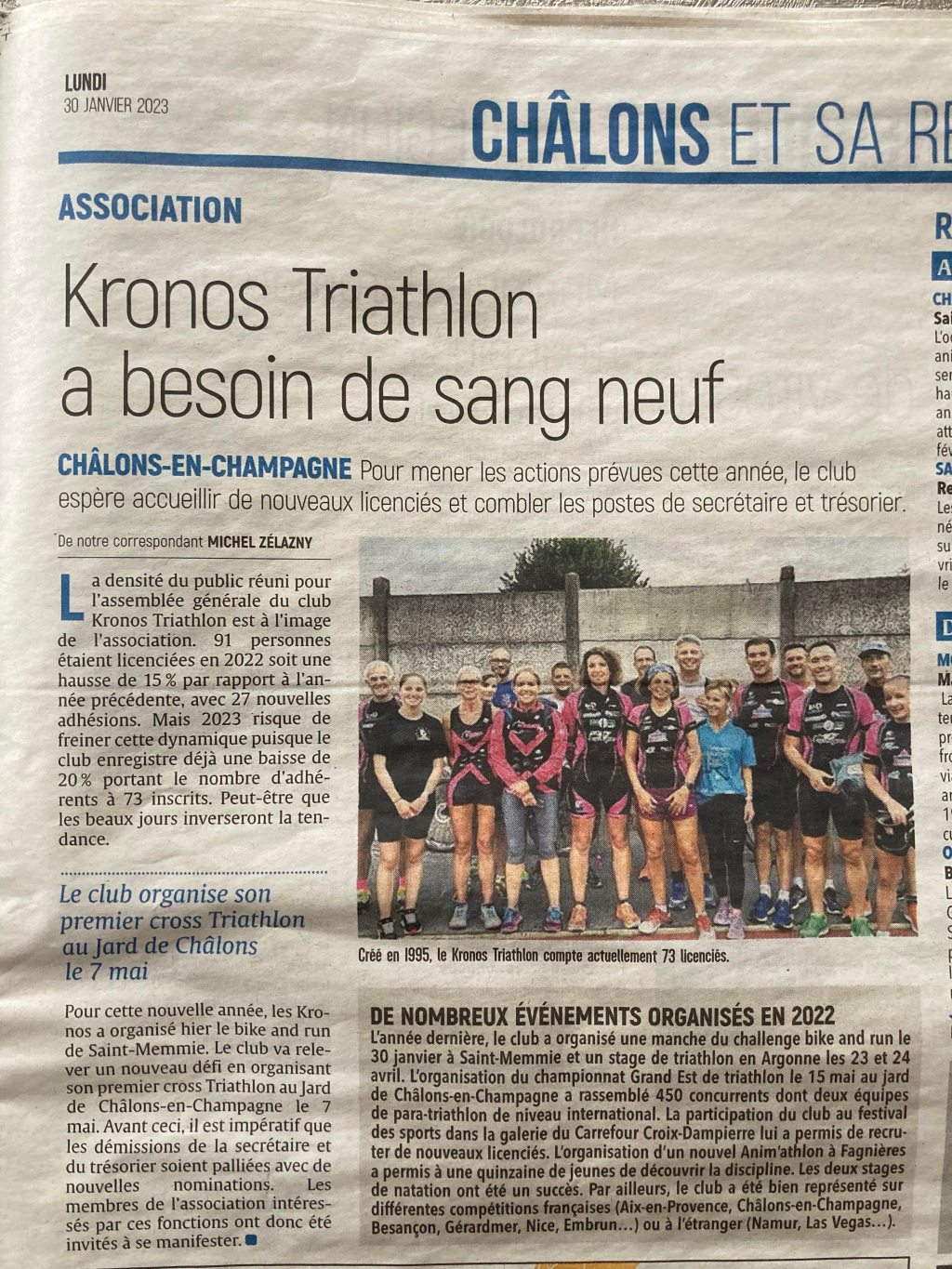 Assemblée Générale KRONOS&nbsp;TRIATHLON