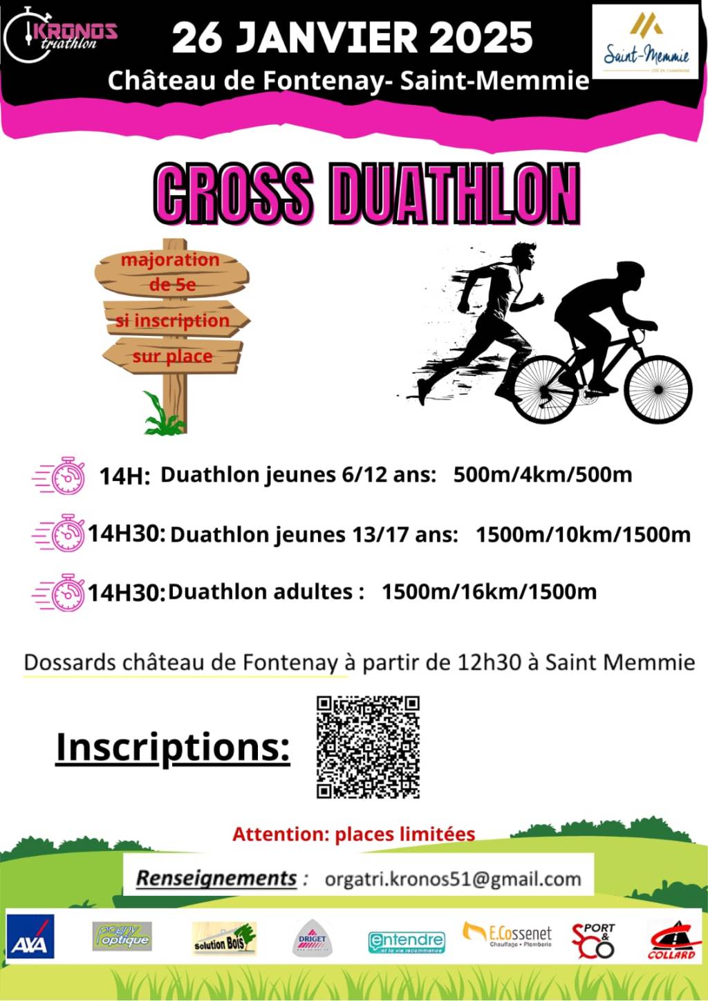 Résultats Cross Duathlon Kronos Triathlon de Saint Memmie du 26 janvier&nbsp;2025
